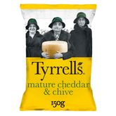 Tyrrells Mature Cheddar & Chive Chips 150g